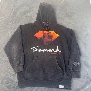 Diamond Supply Co. Charcoal Hoodie with Sunset Graphic